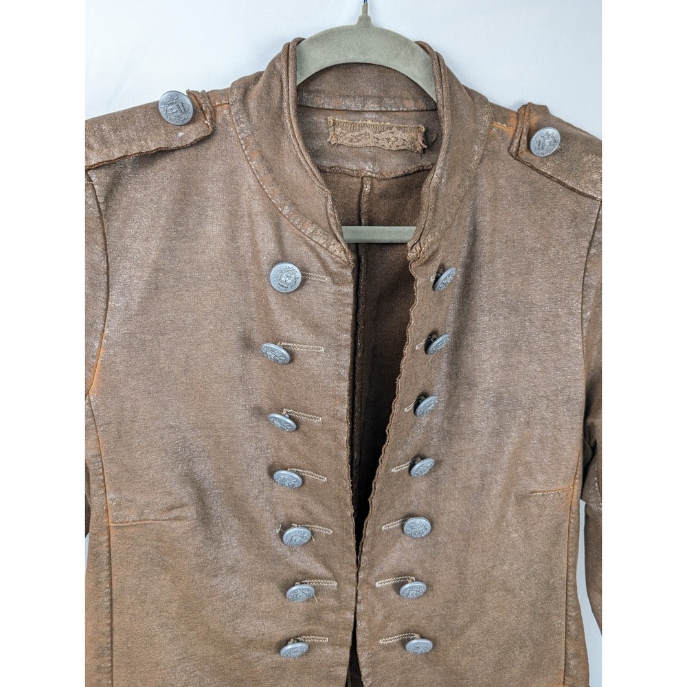 Vintage Y2K Military Marching Band Jacket Size L Brown Stretch Drummer Utility - Picture 5 of 10
